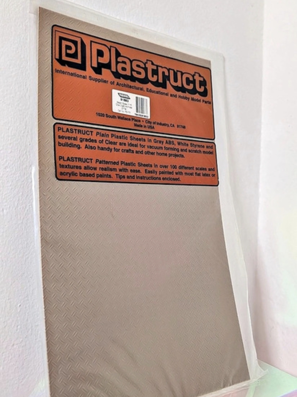 Plastruct 91683 Scale 1:16 Double Diamond Plate PS-151 Gray Sheets